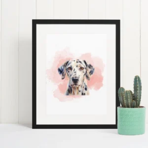 Custom Watercolour Dog Framed Portrait