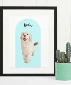 Alternative view of Custom Cartoon Arch Style Dog Framed Portrait