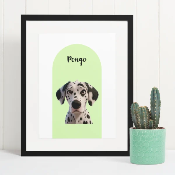 Custom Cartoon Arch Style Dog Framed Portrait - Image 4