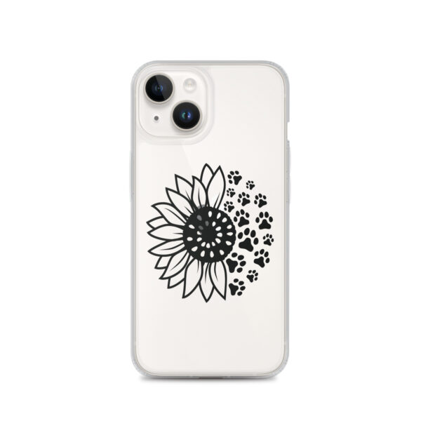 Clear iPhone Case - Sunflower and Paw Print - Image 7