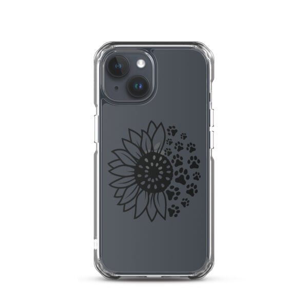 Clear iPhone Case - Sunflower and Paw Print - Image 15