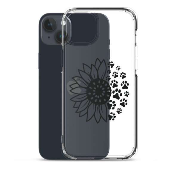 Clear iPhone Case - Sunflower and Paw Print - Image 10