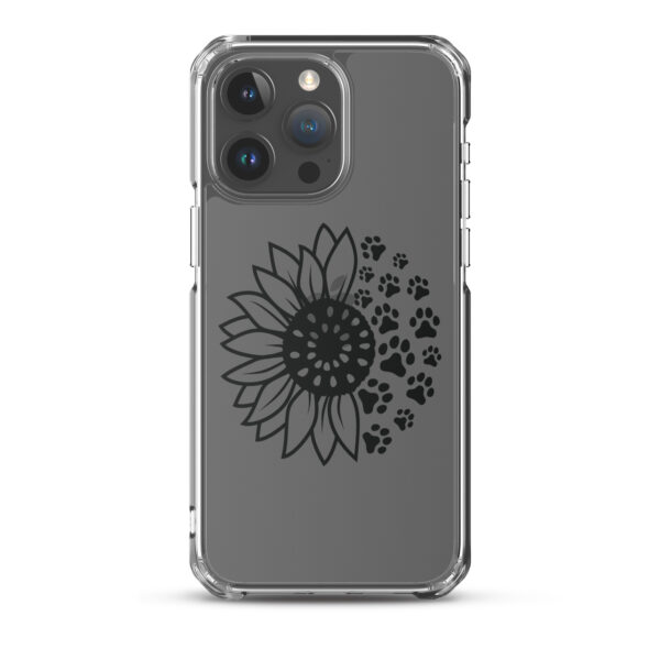 Clear iPhone Case - Sunflower and Paw Print - Image 11