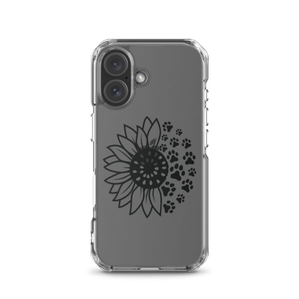 Clear iPhone Case - Sunflower and Paw Print - Image 23