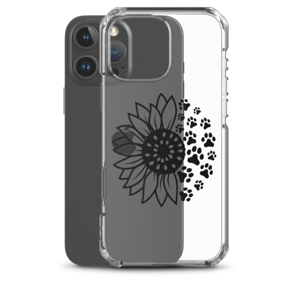 Clear iPhone Case - Sunflower and Paw Print - Image 20