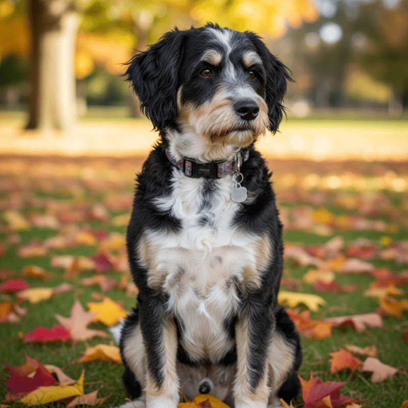 Building Dog Care Team – Woof Spark Well-cared-for Bordoodle representing comprehensive pet care