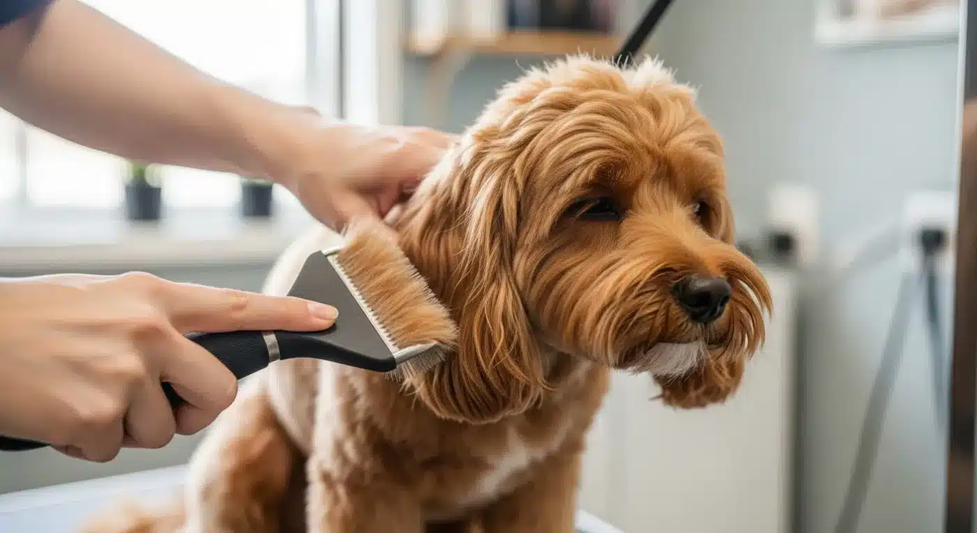 How to brush a cavoodle properly using line brushing technique
