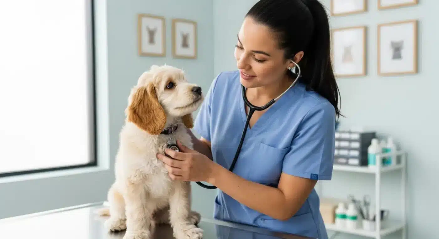 Cavoodle First Vet Visit - dog grooming guide