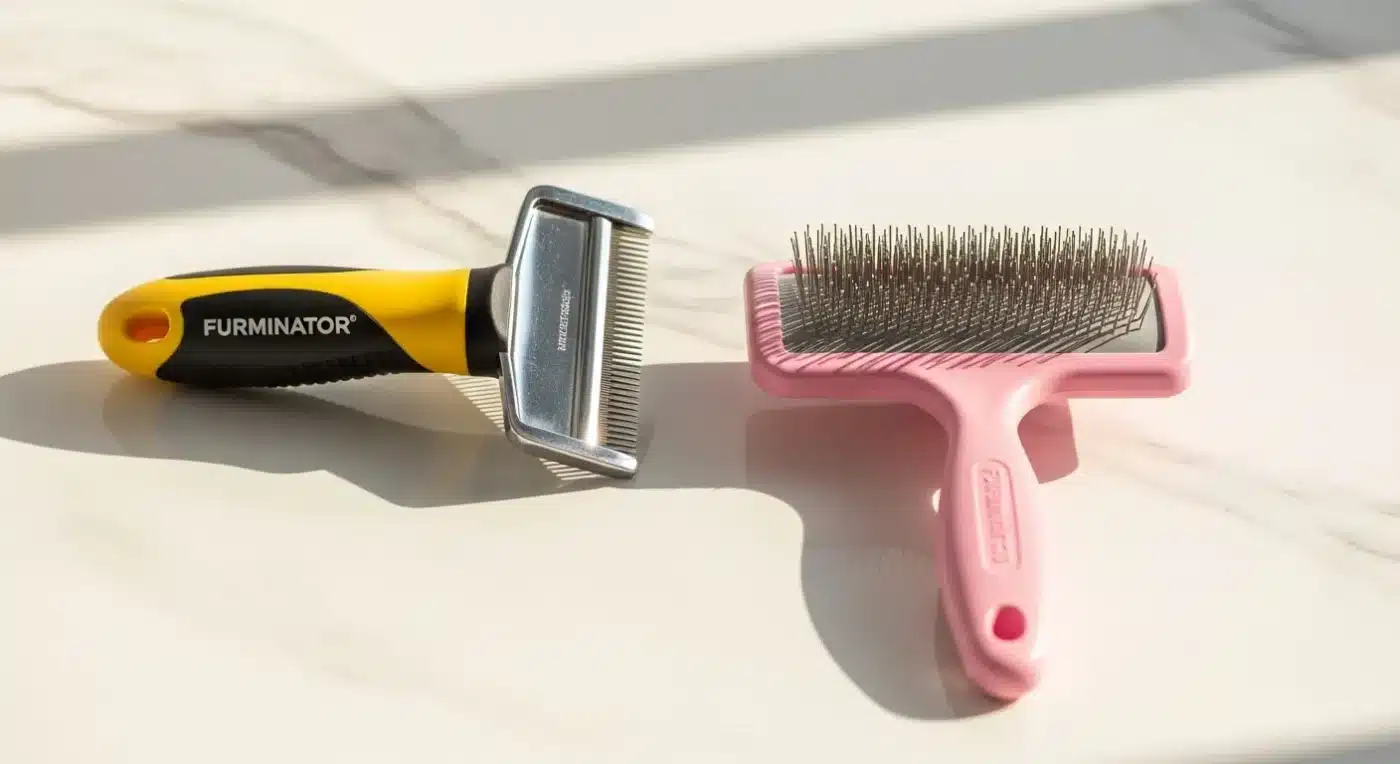 FURminator vs Slicker Brush - dog grooming guide