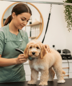 Professional Dog Groomer at Work - premium dog care product