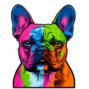 Pop art dog portrait style sample - vibrant colors and bold outlines