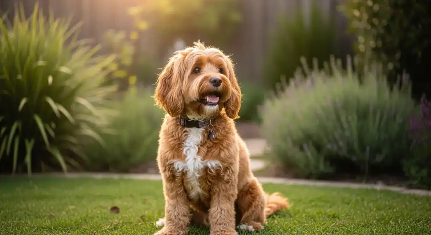 Cavoodle Lifespan: Healthy Adult Cavoodle – Woof Spark cavoodle lifespan — healthy adult cavoodle in an Australian backyard