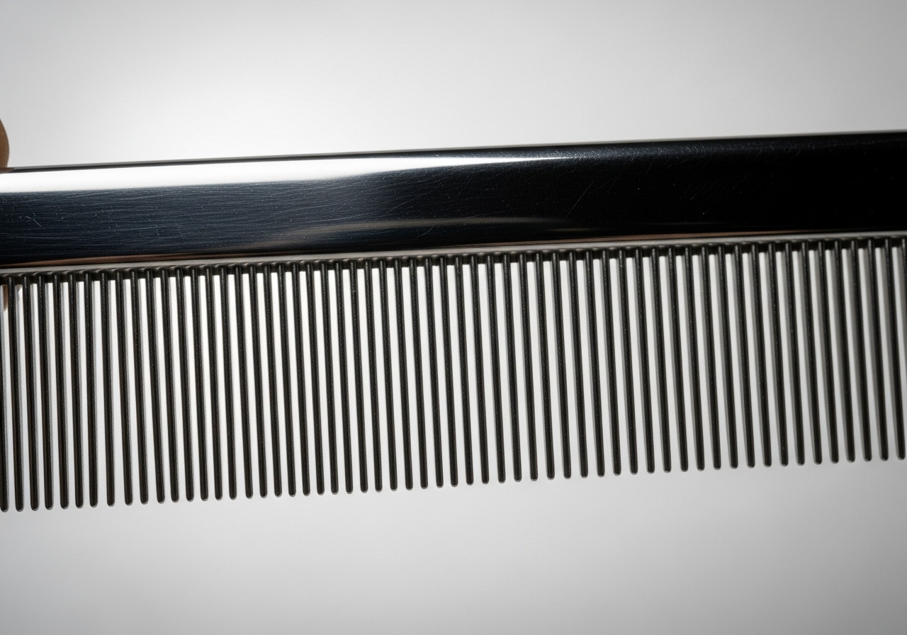 Steel greyhound comb with dual-width teeth